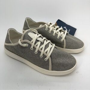 Nwt Olukai Pehuea Li Tapa White Sand Sneaker Shoe Beach mesh Sz 7.5 Womens
